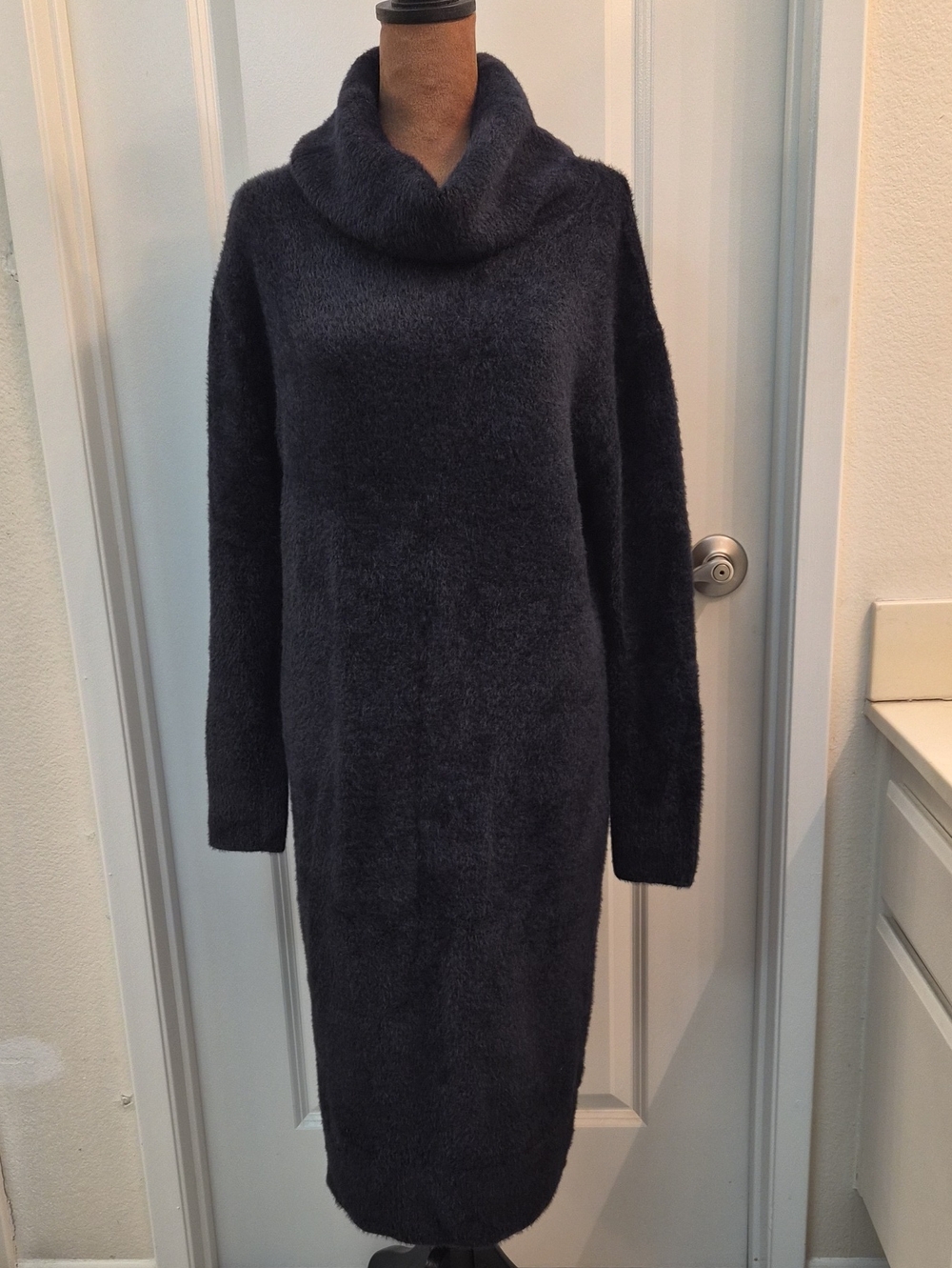 Banana Republic Charcoal Cowl Neck Sweater Dress
